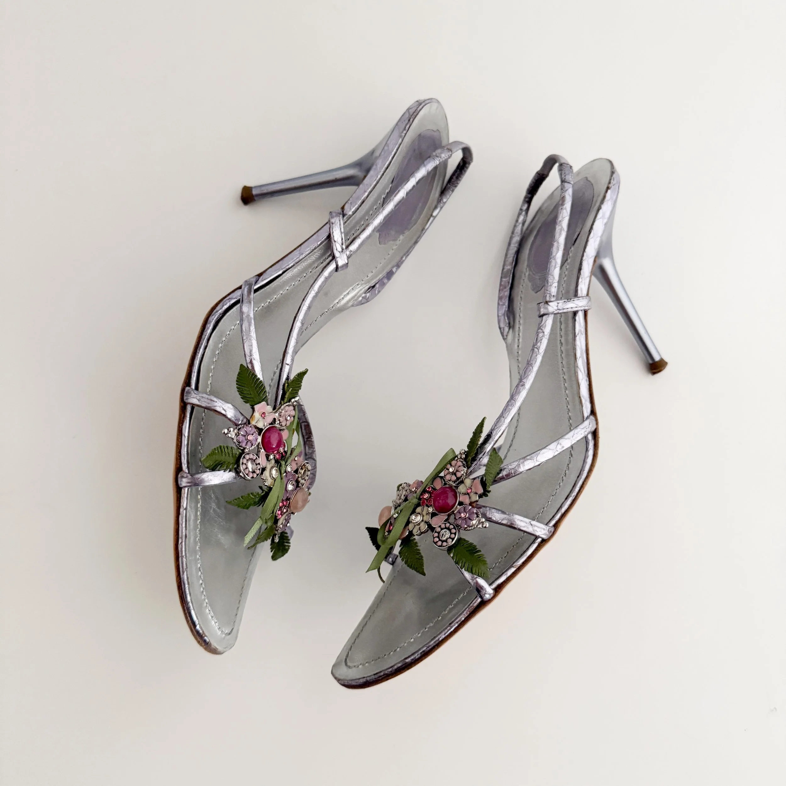 Chanel Iconic Vintage Black Toe Cap Leather Kitten Slingback Heels